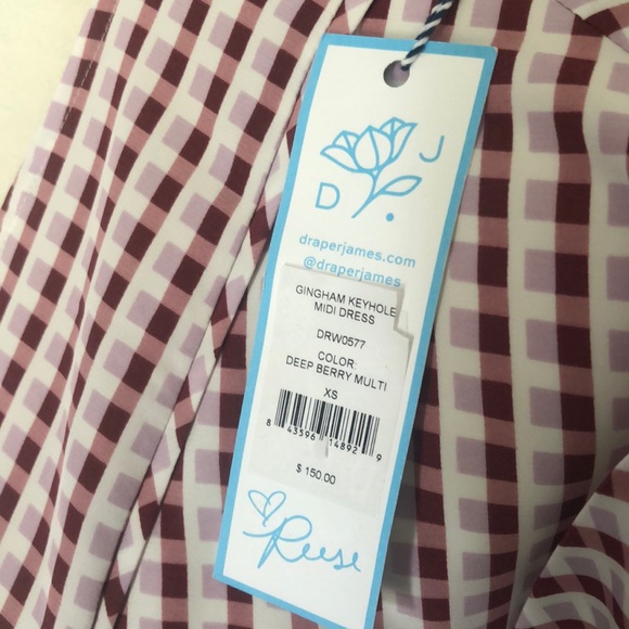 NWT Draper James Gingham Keyhole Midi Dress - Picture 8 of 10